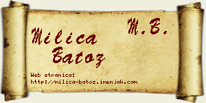 Milica Batoz vizit kartica